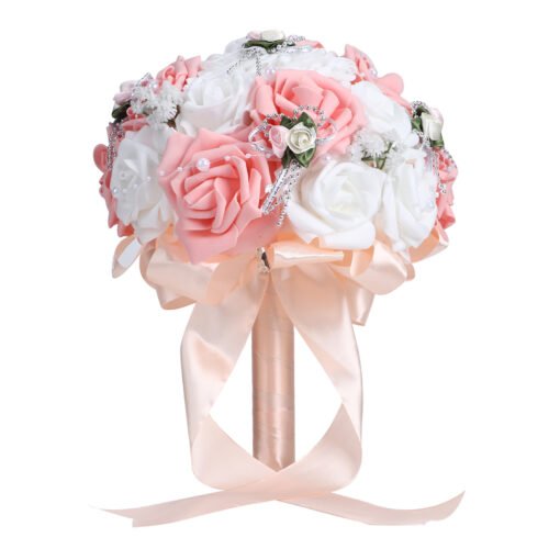 Artificial Wedding Bouquet – Pink Bridal Holding Flower Decoration